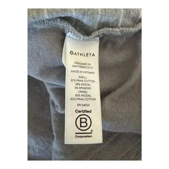 Athleta Women’s Medium Central Stripe Dress Light Gray Heather Stripe - Picture 5 of 8